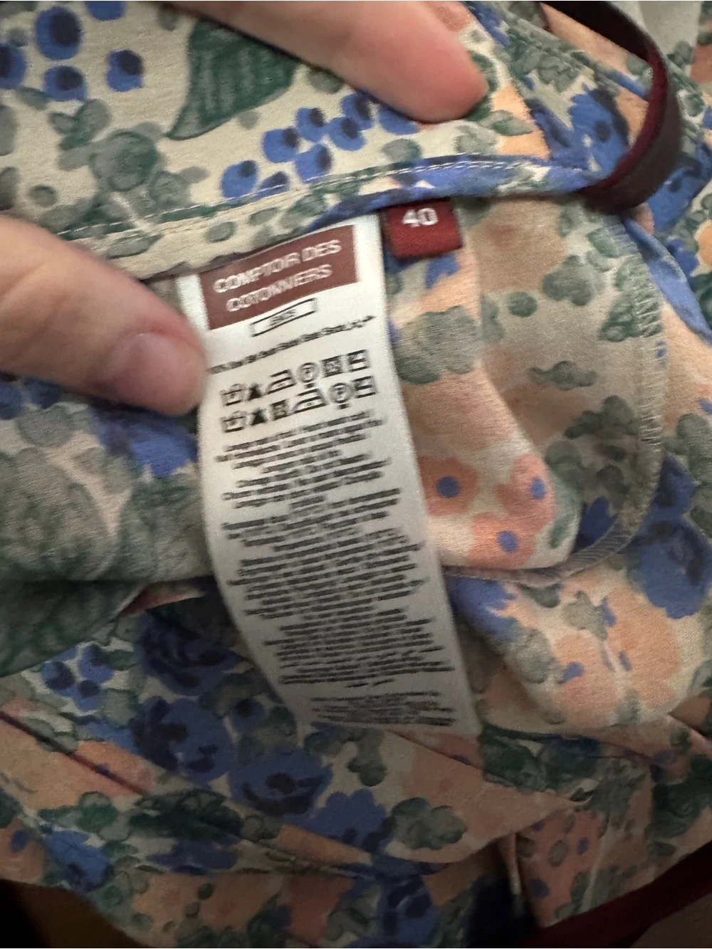 COMPTOIR DES COTONNIERS SILK FLORAL COTTAGECORE VINTAGE INSPIRED PANTS SZ 40 / L - Picture 4 of 5